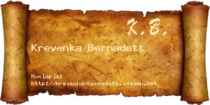 Krevenka Bernadett névjegykártya