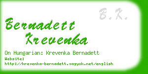 bernadett krevenka business card